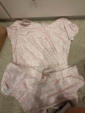 LAKE Pink Floral Short Sleeve Pajama Set
